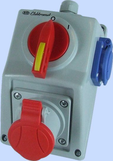 Elektromet Zestaw instalacyjny z rozłącznikiem O-I 1x16A 4P 400V, 1x16A 250V IP54 (971615)