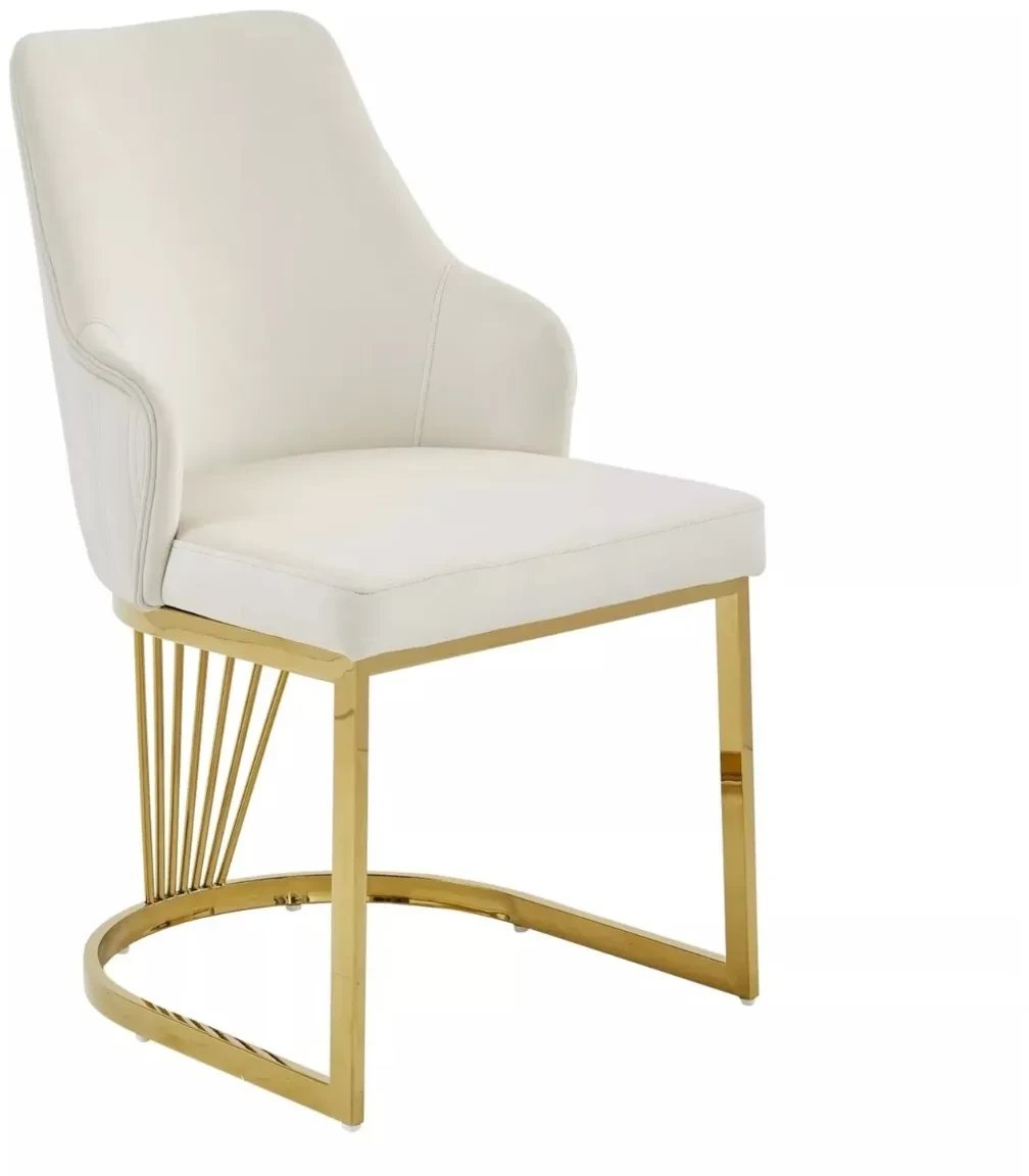 Krzesło tapicerowane ALURE VELVET jasnobeżowe SIGNAL