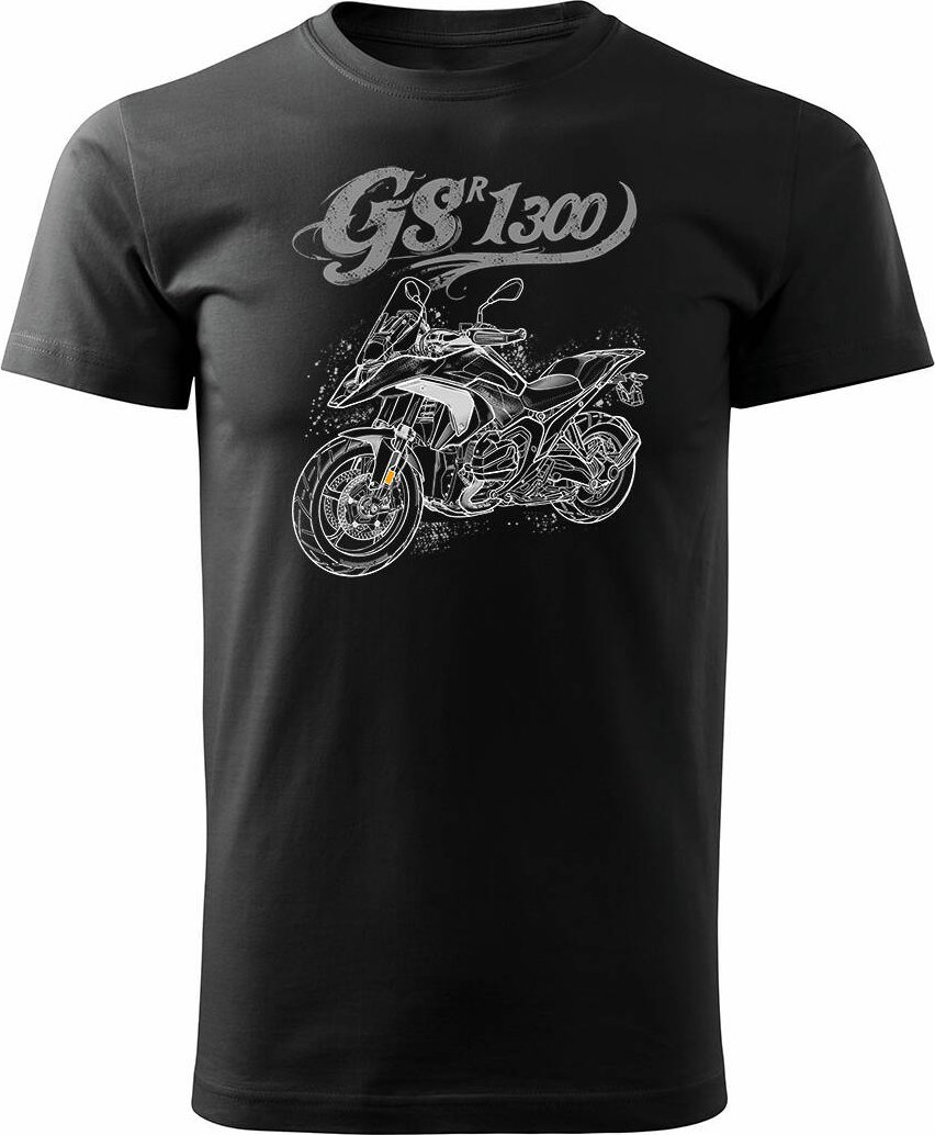 Topslang Koszulka motocyklowa z motocyklem na motor BMW GS R 1300 ADVENTURE męska czarna REGULAR S