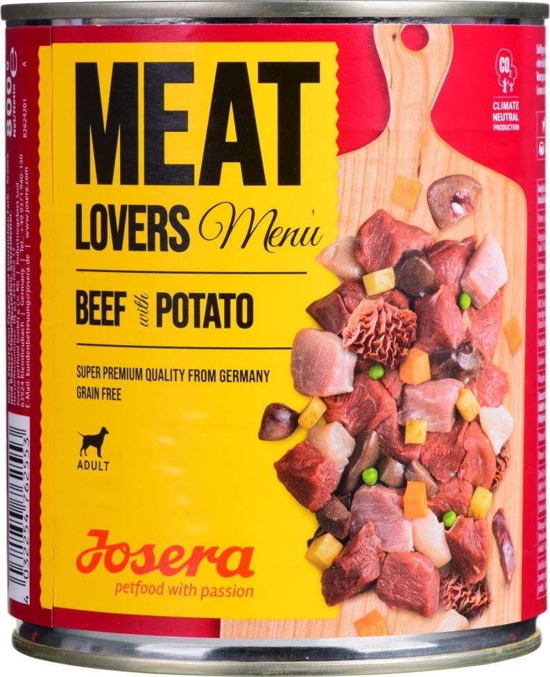 Josera Meatlovers Menu Wołowina z ziemniakami karma mokra dla psów 800g