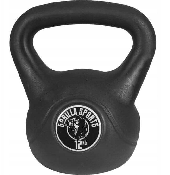 Kettlebelle 12 kg winyl Gorilla Sports czarny