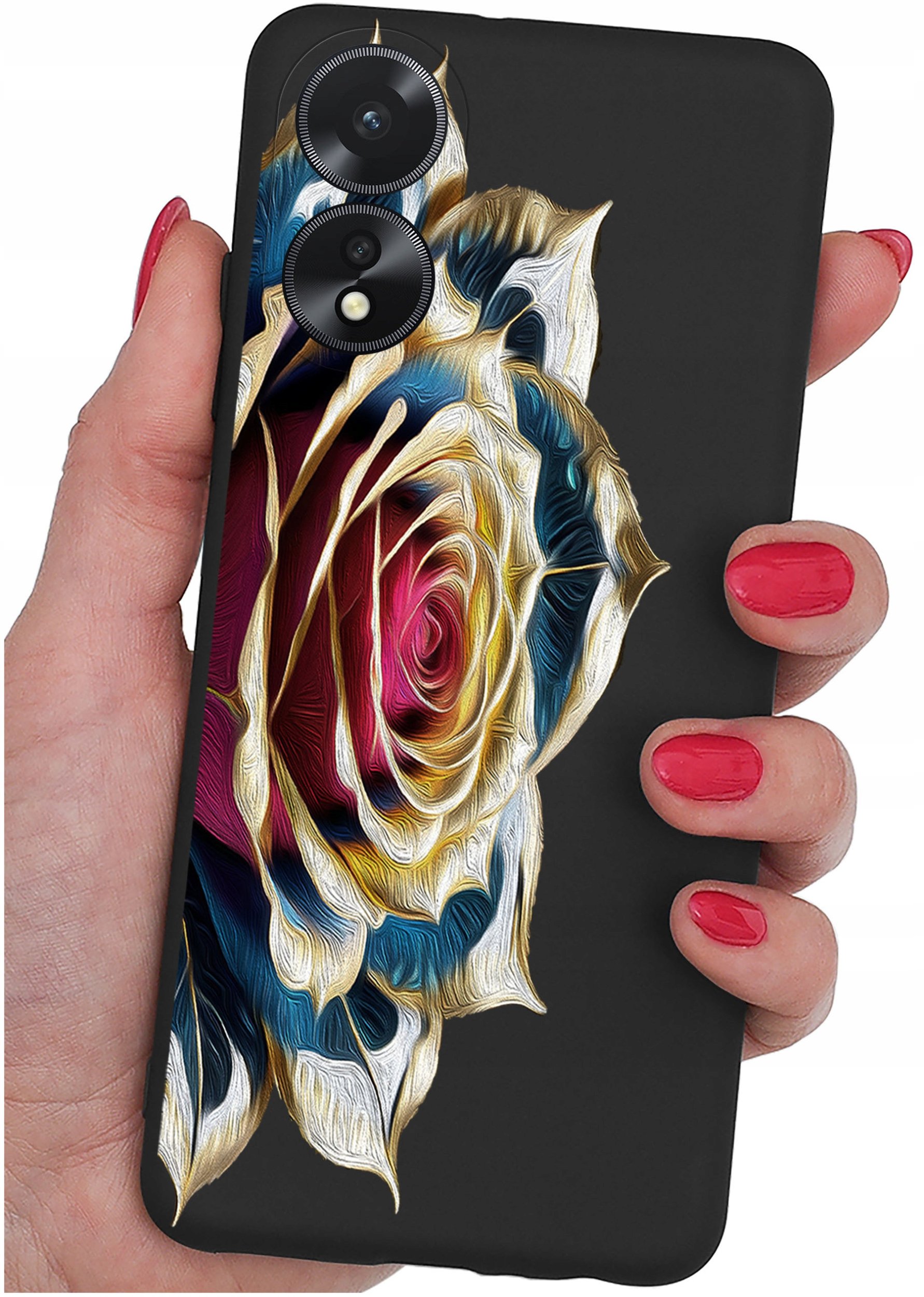 ETUI do Oppo A38 4G WZORY |SILIKONOWE MATT CASE + SZKŁO 9H