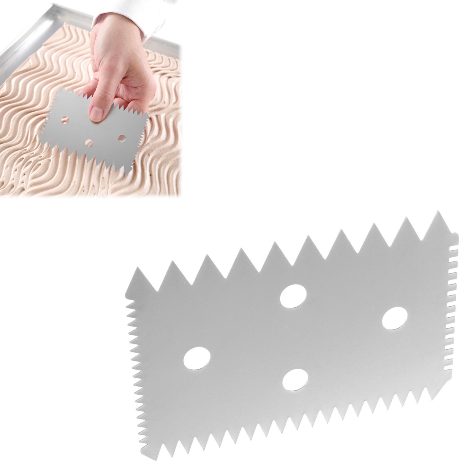 Hendi Skrobka cukiernicza prostokątna ZĄBKOWANA ze stali nierdzewnej 102x69mm - HENDI 554234 Skrobka cukiernicza prostokątna ZĄBKOWANA ze stali nierdz