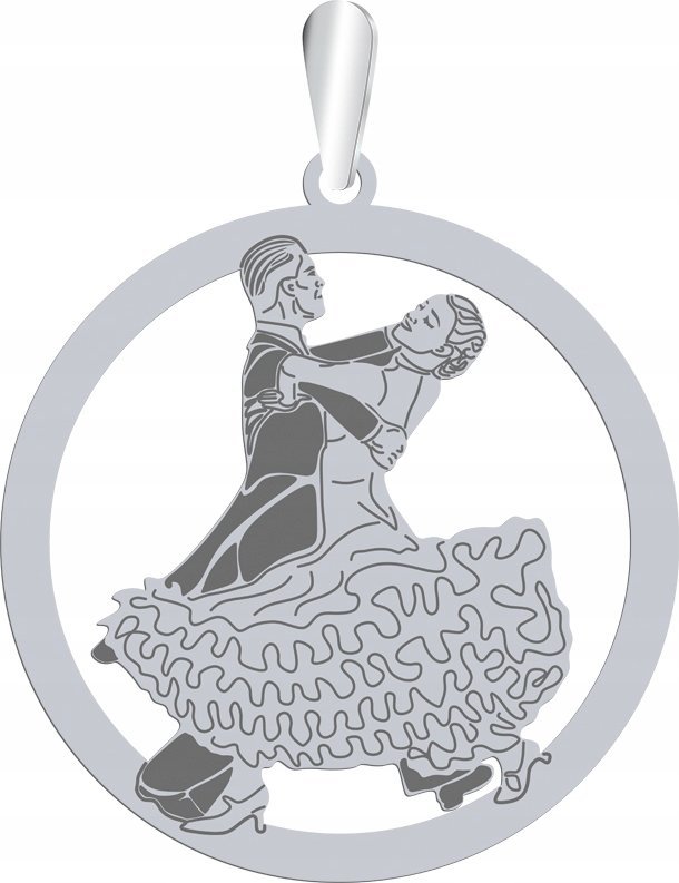 Radziszewska Jewellery Zawieszka Srebrna Taniec Towarzyski Srebro 925 Prezent GRAWER GRATIS