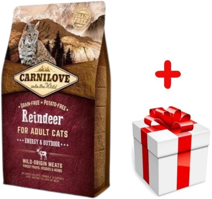 CARNILOVE Cat Reindeer Energy & Outdoor 2kg + niespodzianka dla kota GRATIS!