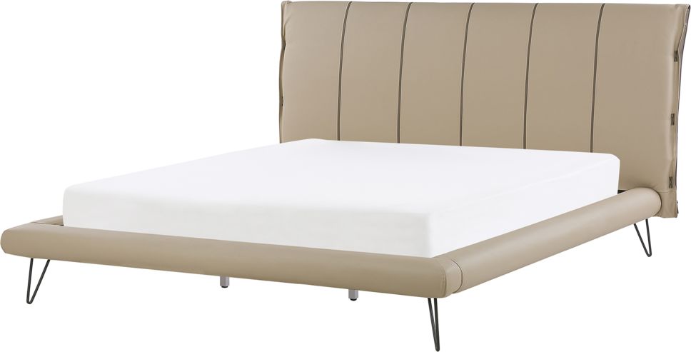 Beliani Łóżko ekoskóra 180 x 200 cm beżowe BETIN