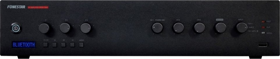 Kolumna Fonestar PROX-120Z - Strefowy wzmacniacz P.A. 120 W RMS, 100 V/4 , odtwarzacz BT/USB/FM