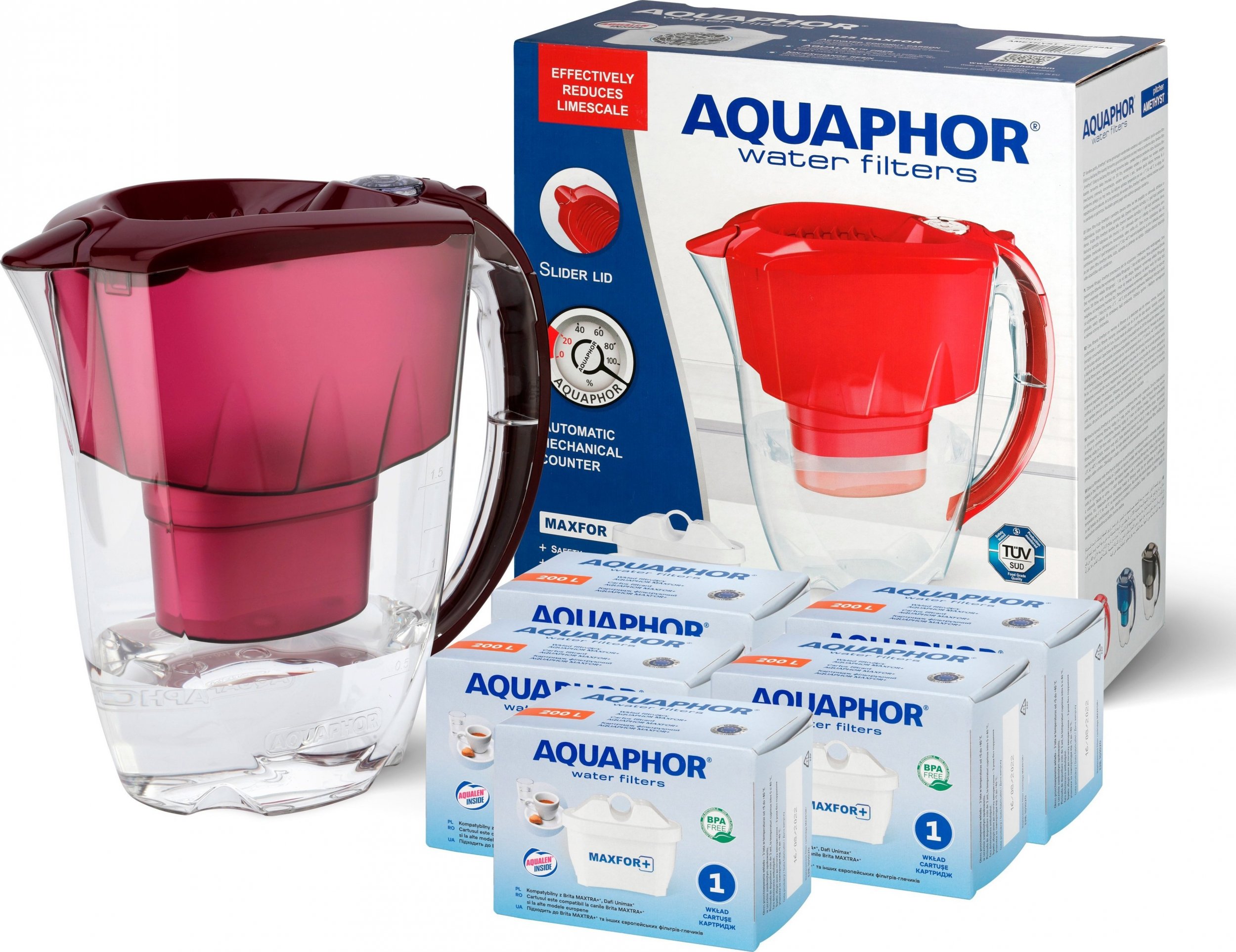 Dzbanek filtrujący Aquaphor 5x WKŁAD FILTR AQUAPHOR B100-25 MAXFOR+ DO BRITA DAFI DZBANEK AMETHYST GRATIS