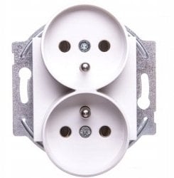 Panasonic Podwójne gniazdo z/u do ramki białe 91440071
