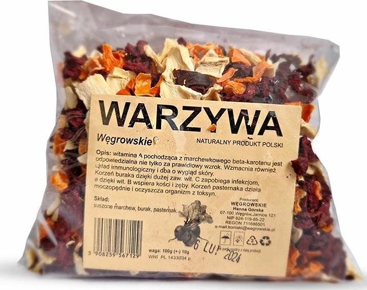 Węgrowskie Węgrowskie Przysmak Dla Gryzoni Królików Warzywa 100g