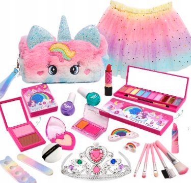 Zestaw kosmetyków do malowania dla dziewczynek spódniczka korona zabawa