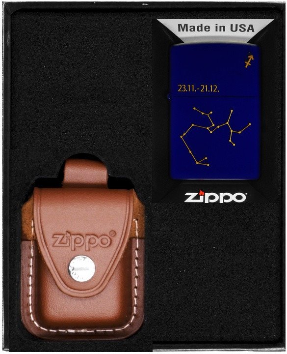 Zestaw ZIPPO Zapalniczka ZODIAC SAGITTARIUS DESIGN STRZELEC Prezentowy No4