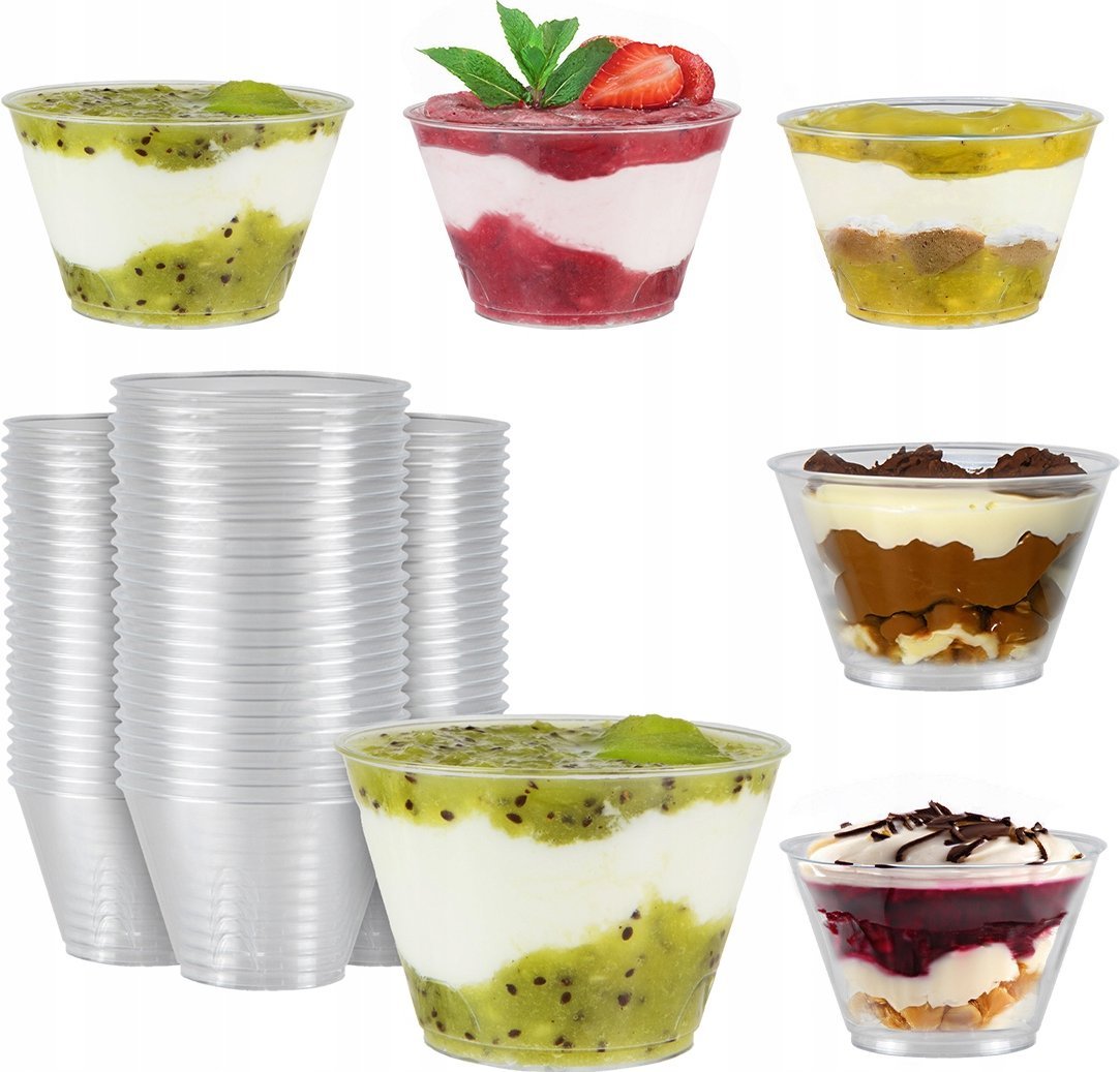 PUCHARKI POJEMNIKI NA DESERKI 100 ml 24szt. kubek TULI na przekąski