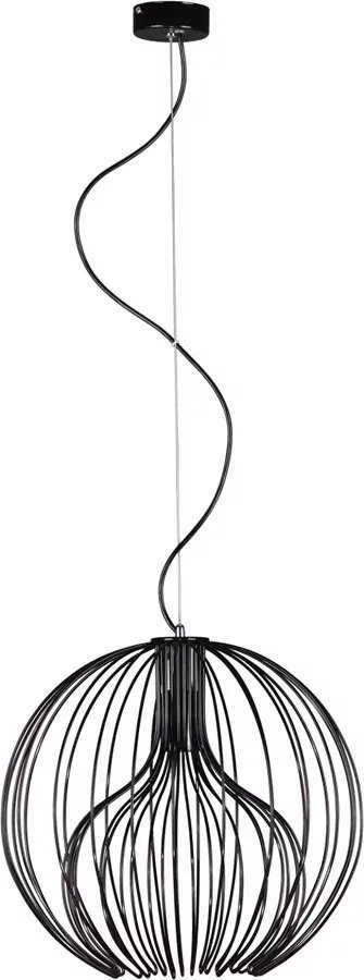 Lampa wisząca Lumes Czarna okrągła lampa wisząca loftowa - S541-Seva