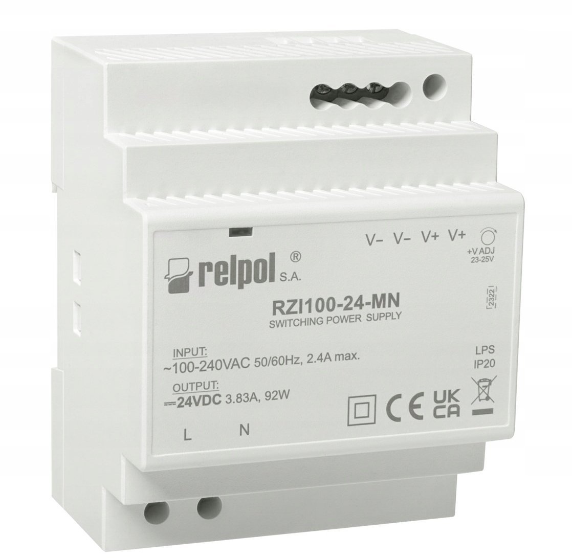 Zasilacz impulsowy z przekaźnikiem 90-264VAC 24VDC 3,83A Moc 92W 2617010 RZI100-24-MN