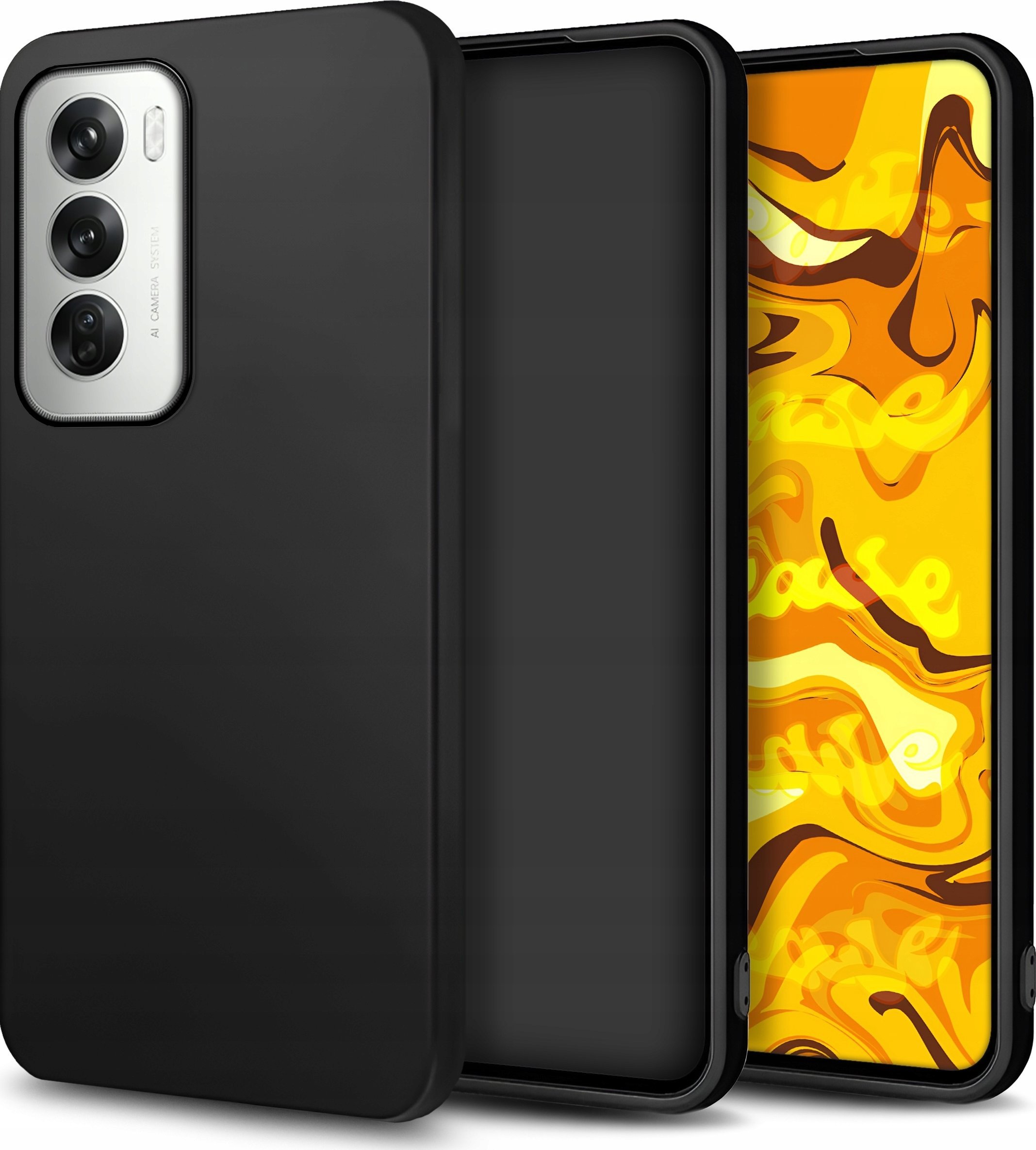 Hello Case ETUI DO OPPO RENO12 GUMOWE OBUDOWA CZARNE MATOWE SILIKON POKROWIEC SLIM