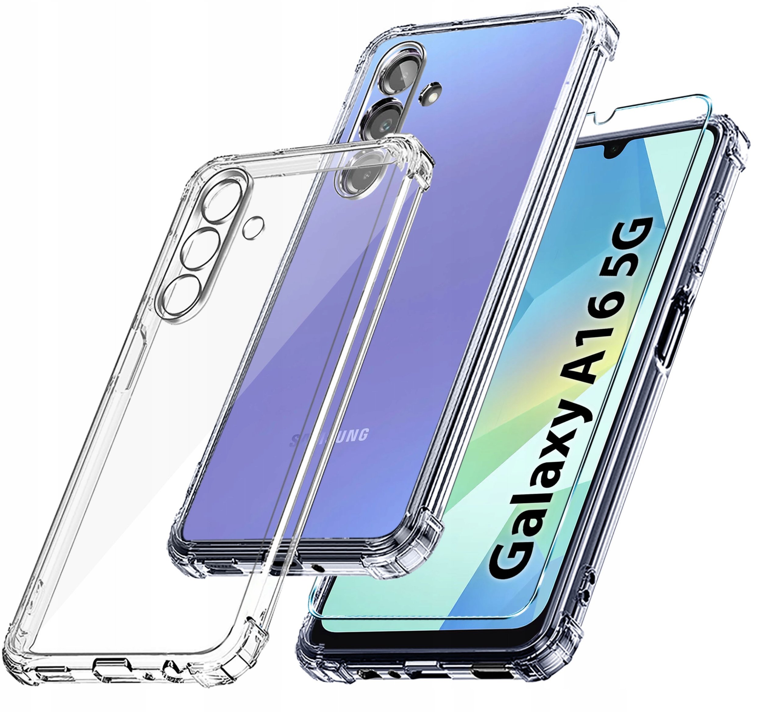 Etui do Samsung Galaxy A16 5G ANTI-SHOCK CLEAR CASE + Szkło OCHRONNE 9H