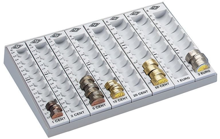 Wedo Tablica do liczenia jasnoszara z rowkami na monety