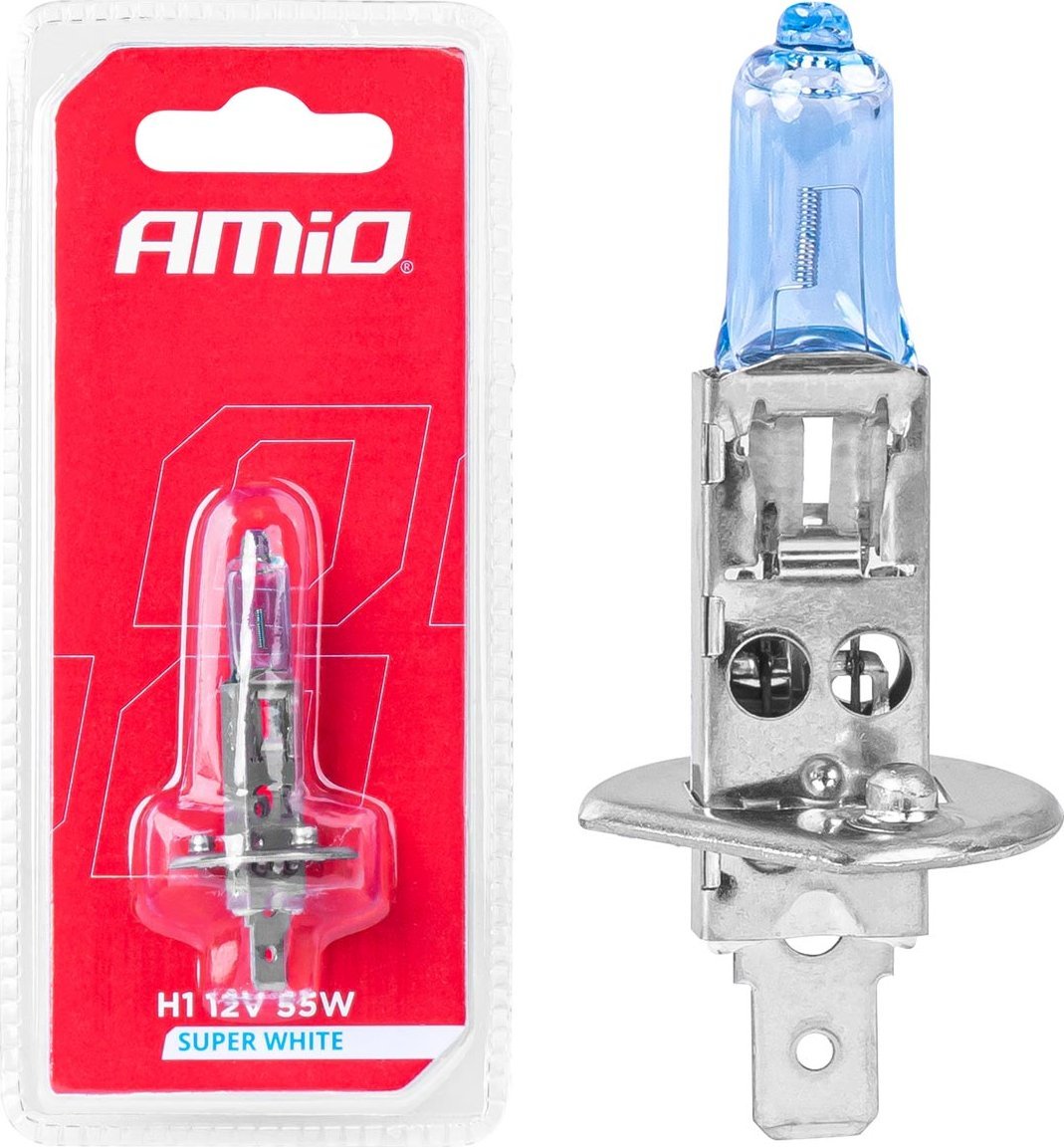AMiO Żarówka halogenowa h1 12v 55w super white 1szt. blister amio-03359