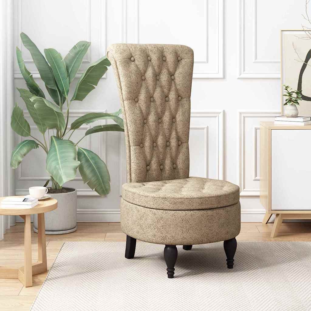 vidaXL Fotel slipper Jasnoszary, 56,5 x 70 x 110 cm, skóra zamszowa