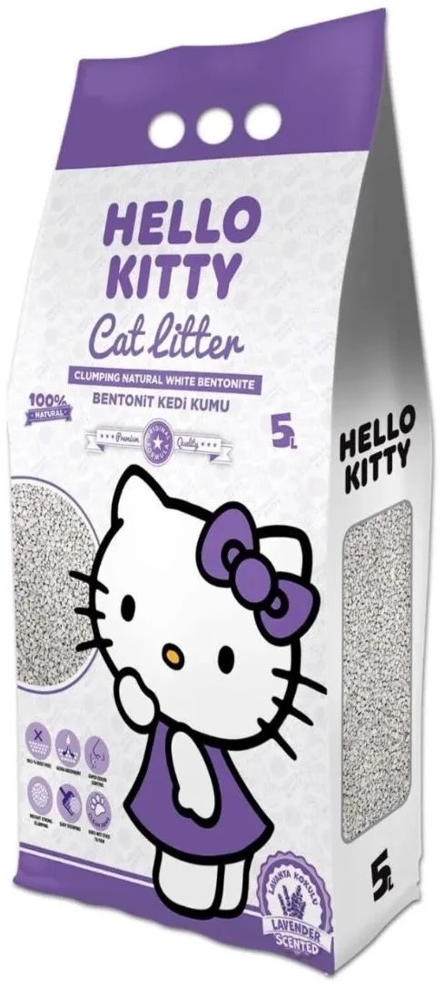 Hello Kitty, �wirek bentonit dla kota, lawendowy 5L