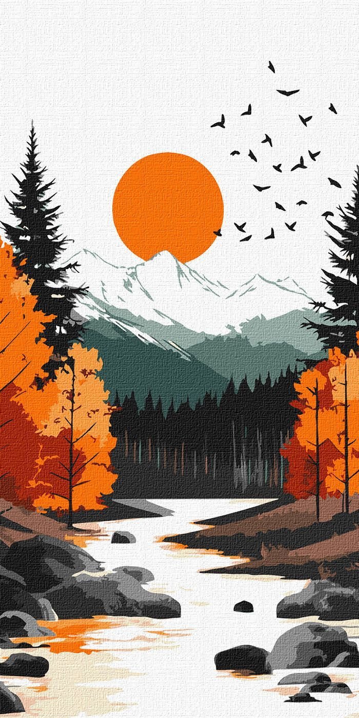 Malowanie po numerach -Żółty księżyc 40x80cm