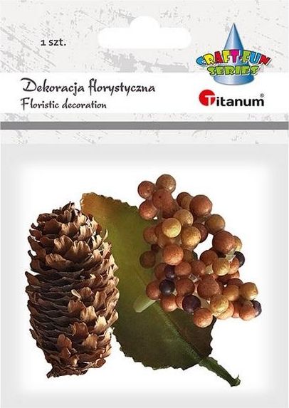 Titanum Kiść jagód z liściem żółte owoce 1szt