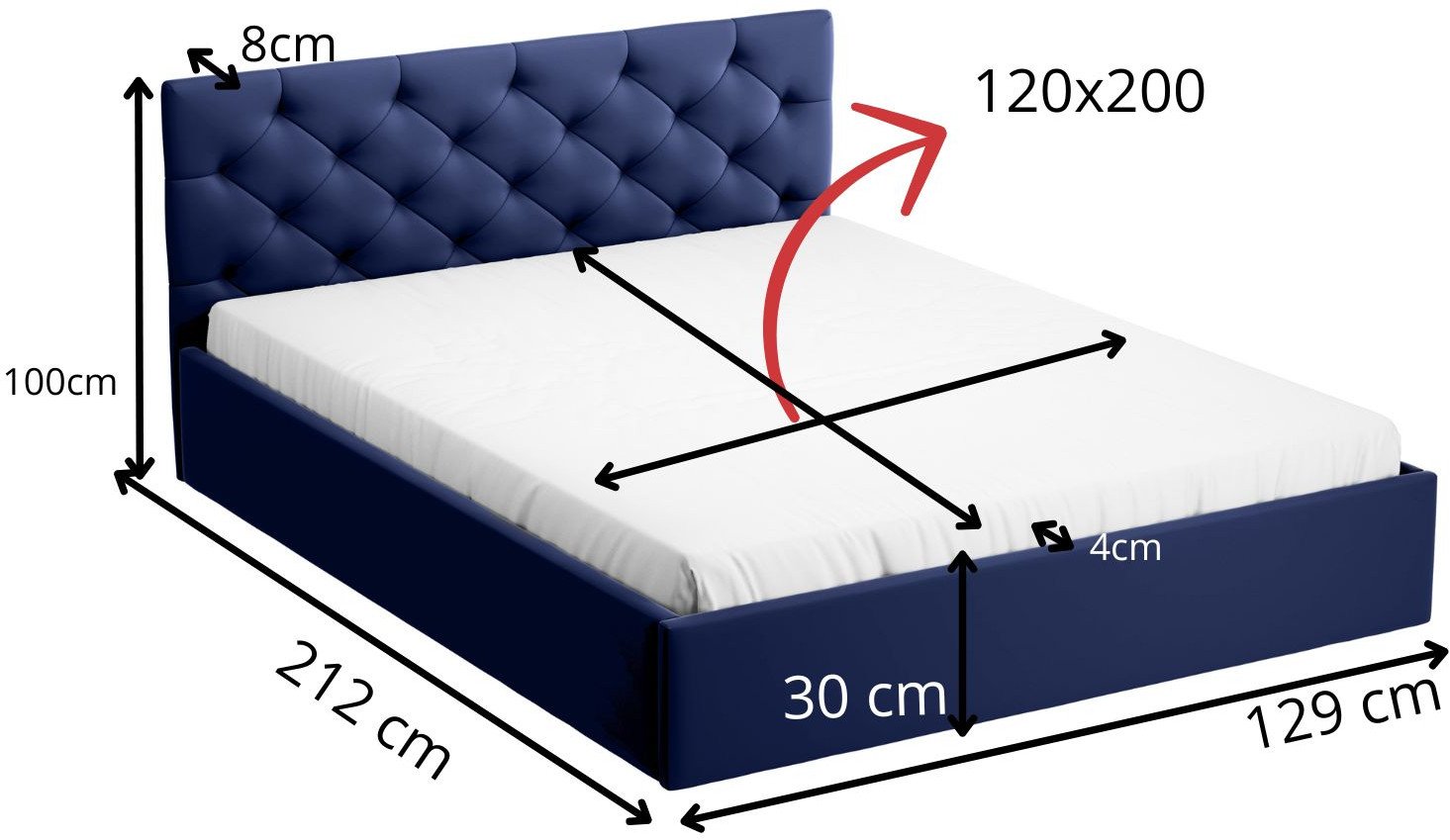 ŁÓŻKO SARA II 120X200 NA WYMIAR PRODUCENT riviera 81