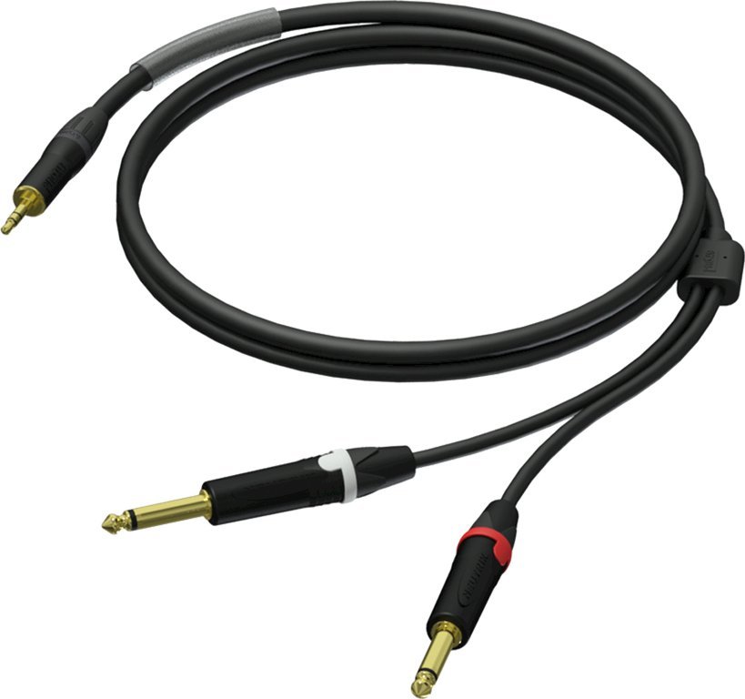 Kabel Procab PROCAB PRA713/3 3,5 mm męski stereo - 2 x 6,3 mm Jack męski mono - UltraFlex™ 3 m