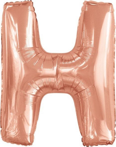 Balon foliowy litera H różowe złoto duży 34''