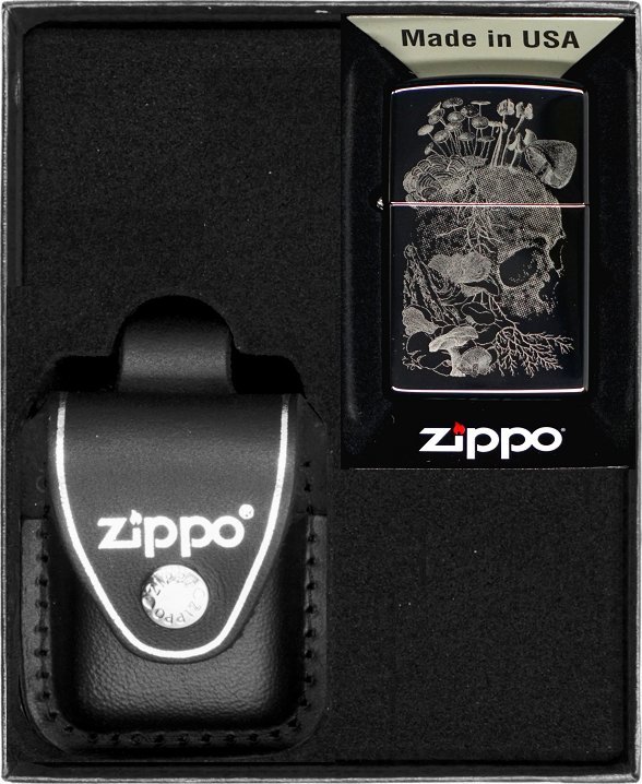 Zestaw ZIPPO Zapalniczka SKULL MUSHROOM DESIGN Prezentowy No3