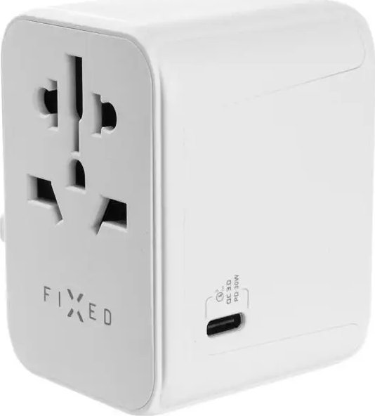 Fixed Fixed | Voyager World Adapter | FIXCT30-1C2A-WH | USB-A/USB-C | Travel Adapter