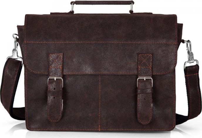 Solome CZEKOLADOWA SKÓRZANA TORBA LISTONOSZKA NA RAMIĘ SOLOME