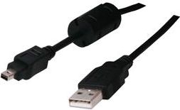 Kabel USB Logo USB-A - miniUSB 1.8 m Czarny (31178)