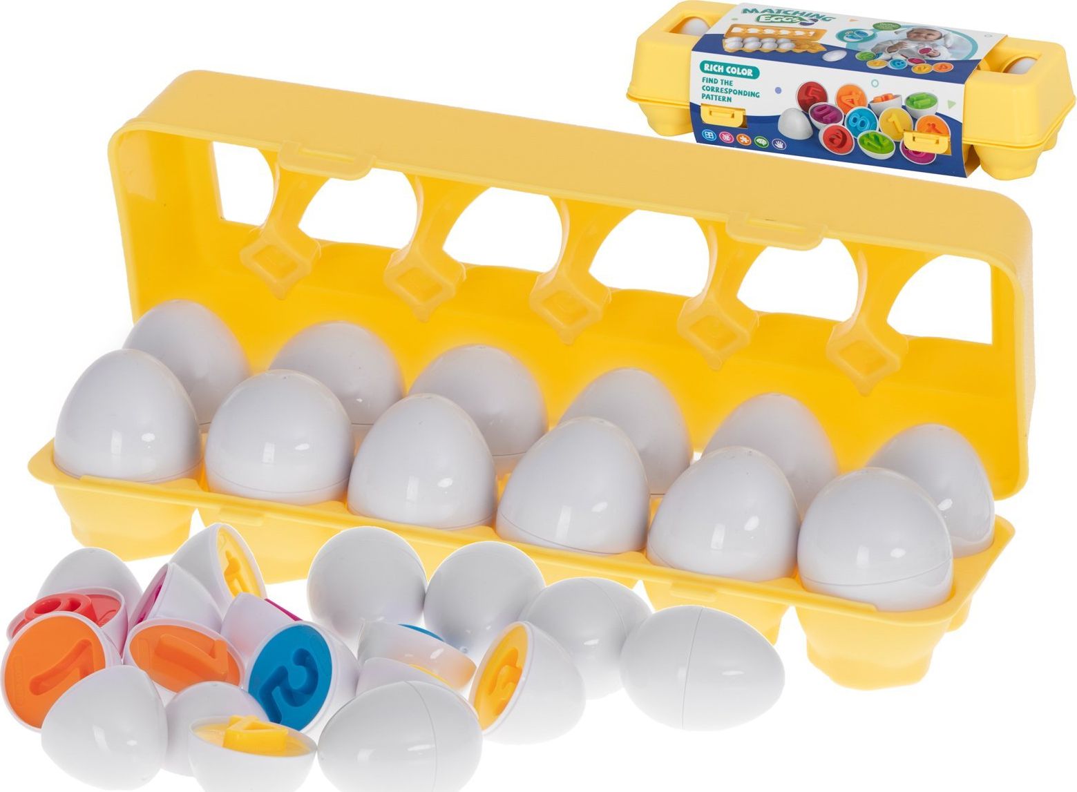KIK Jajka do zabawy wyjmowane dopasuj liczby i kolory