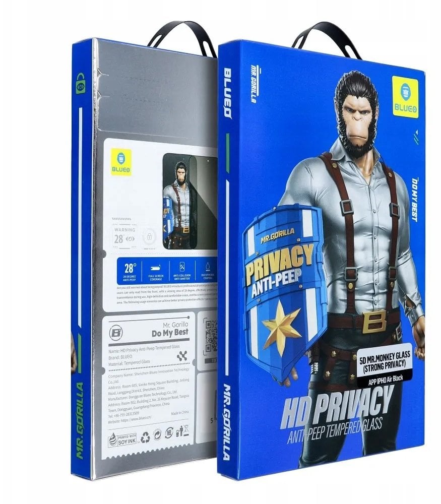 Blueo Szkło Hartowane Mr. Monkey Glass - Apple iPhone 17 Air czarny