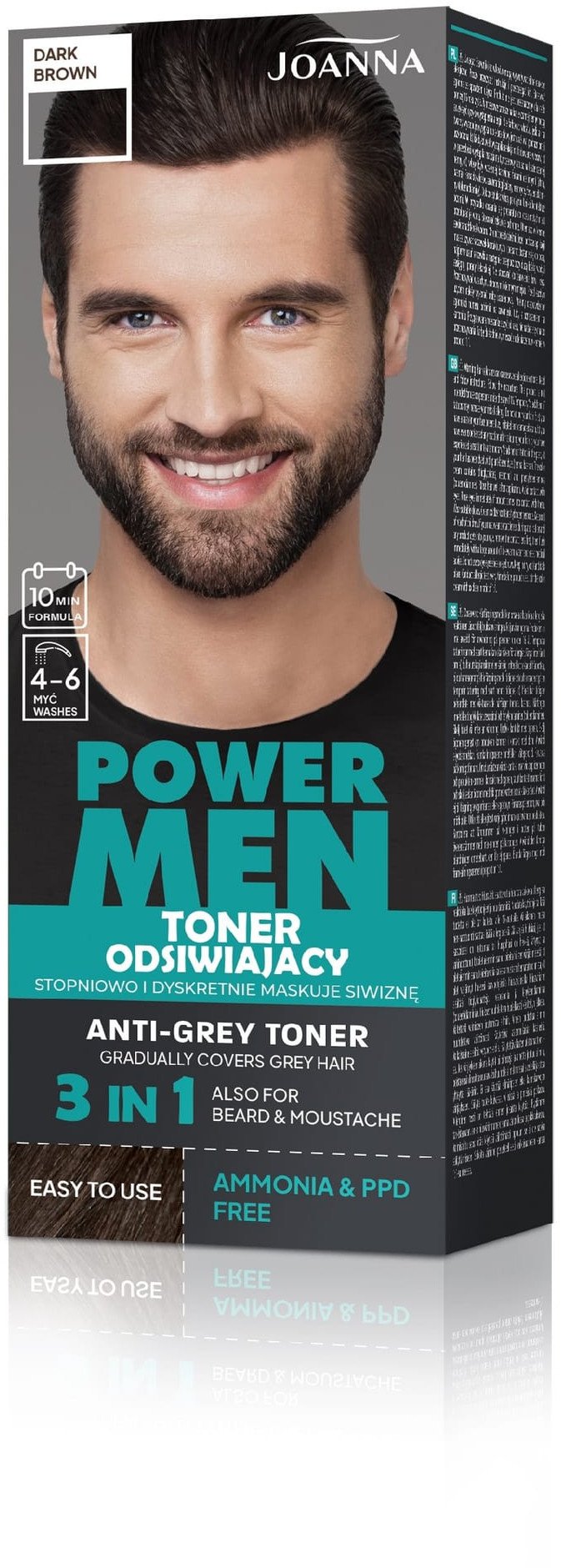 JOANNA Power Men Toner odsiwiający 02 Dark brown 80 g