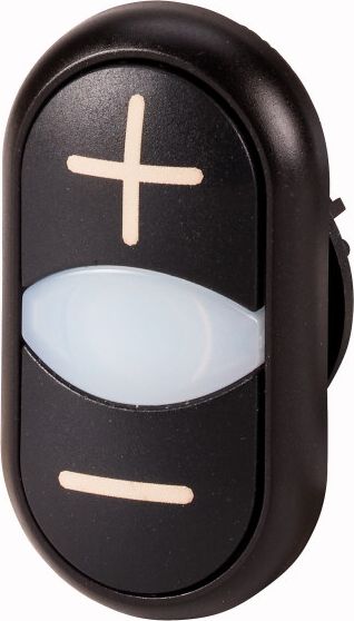 Eaton Napęd przycisku podwójny czarny +/- z samopowrotem M22S-DDL-S-X4/X5 (218146)