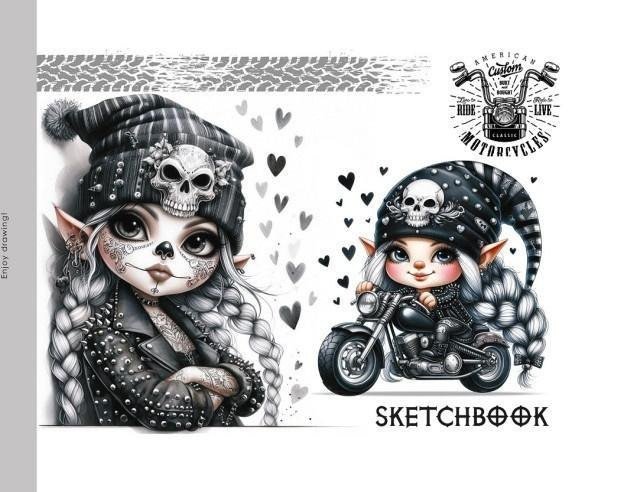 Szkicownik 200x143 24 stron 100g/m2 TW Gnomy