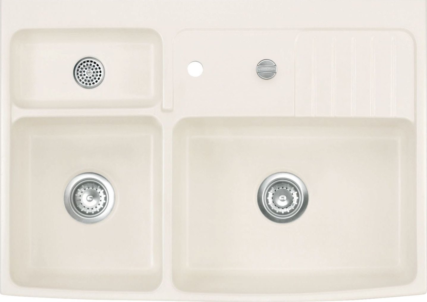 Zlewozmywak SYSTEMCERAM Systemceram Centra 90 Jasmin, zlewozmywak ceramiczny, korek automatyczny