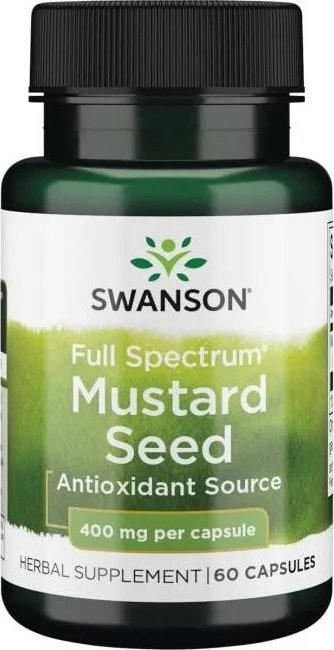 Swanson Swanson - Full Spectrum Mustard Seed, Ziarno Gorczycy, 400mg, 60 kapsułek