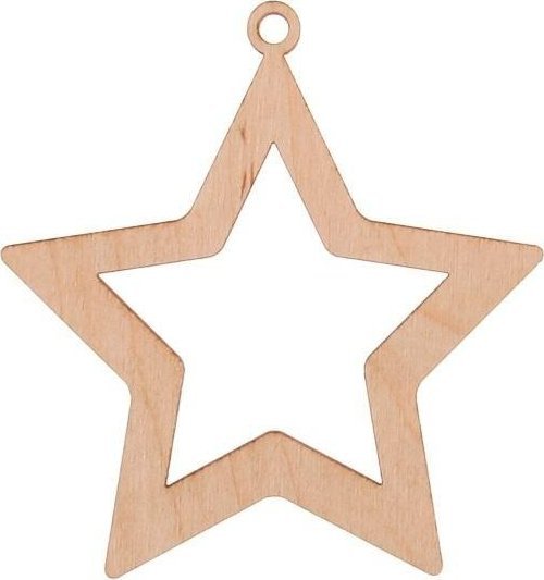 Bombka drewniana Gwiadka 3szt naturalna