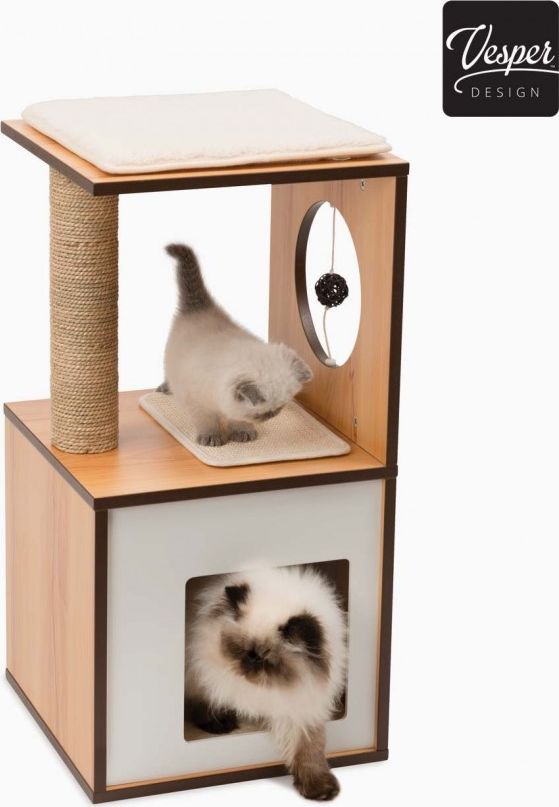 Catit Drapak Catit Vesper V-Box, orzech włoski, S ,37 x 37 x 72.5 cm