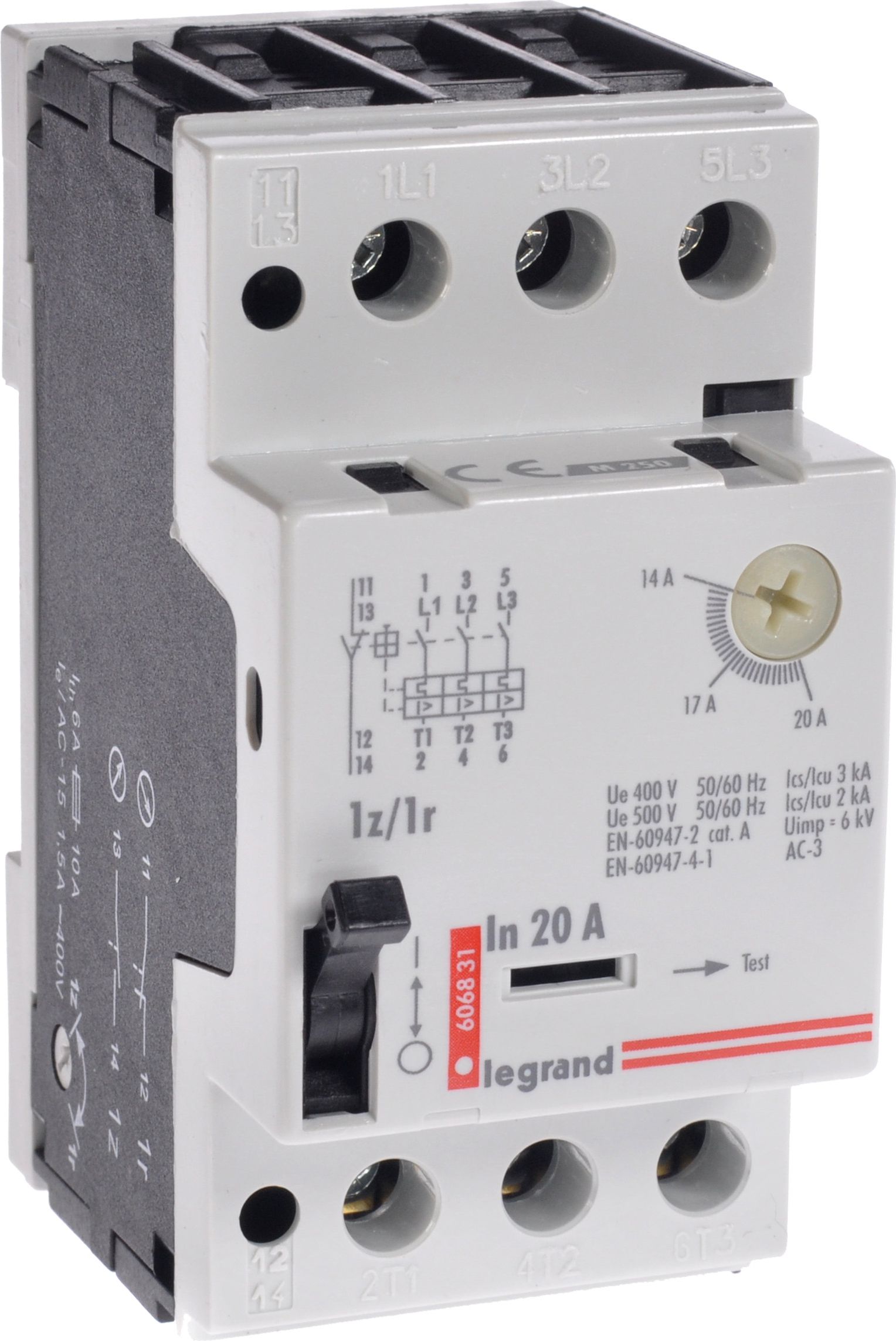 Legrand Wyłącznik silnikowy 3P 9kW 14-20A M 250 1R/1Z 20 (606831)