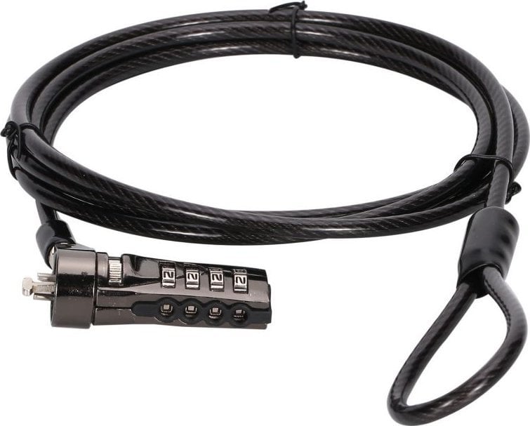 Linka zabezpieczająca Conceptronic CONCEPTRONIC NBT Notebook Zahlenschloss Standard 1.8m sw