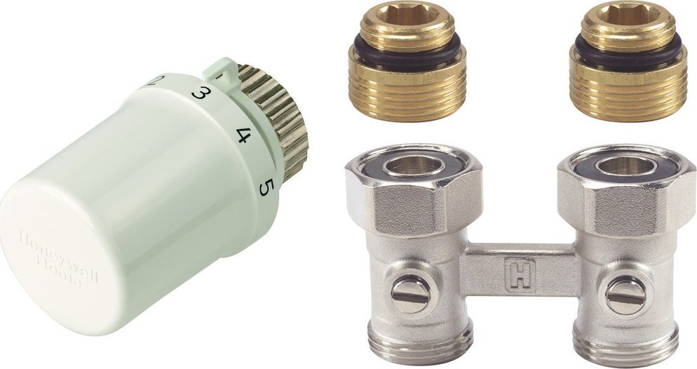 Honeywell Zestaw do grzejników dolnozasilanych: głowica Thera-6 T3019 + zawór Verafix VK, prosty, 1/2" V2496DY015