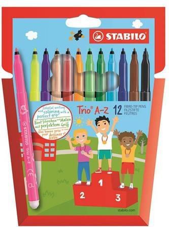 Stabilo Flamastry trójkątne Trio A-Z, 12 kolorów (203554)