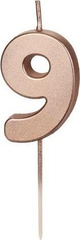 Świeczka urodzinowa 9 różowe złoto 4.5cm
