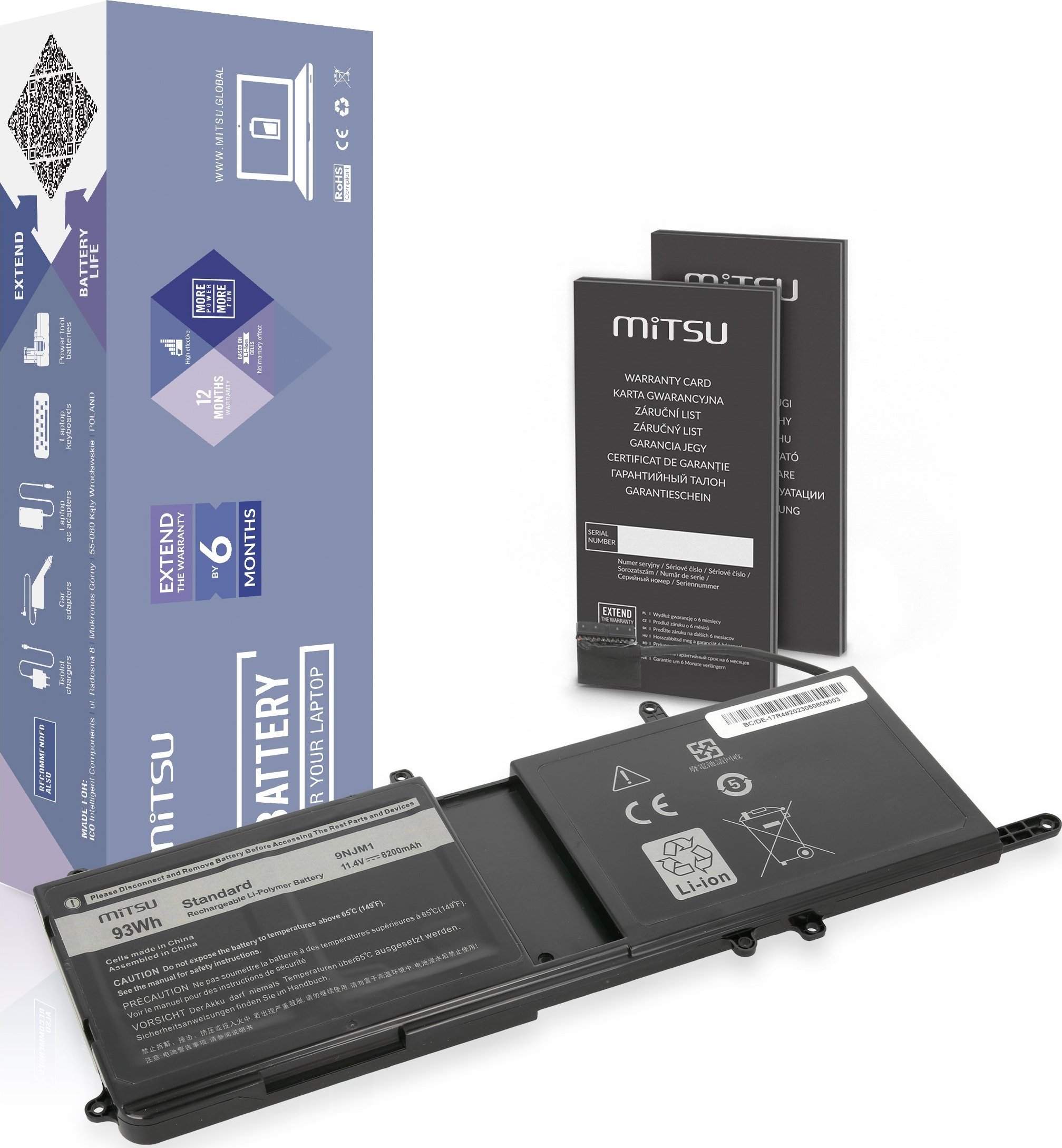 Bateria Movano Bateria 9NJM1 do Dell Alienware 15 R3 15 R4 17 R5