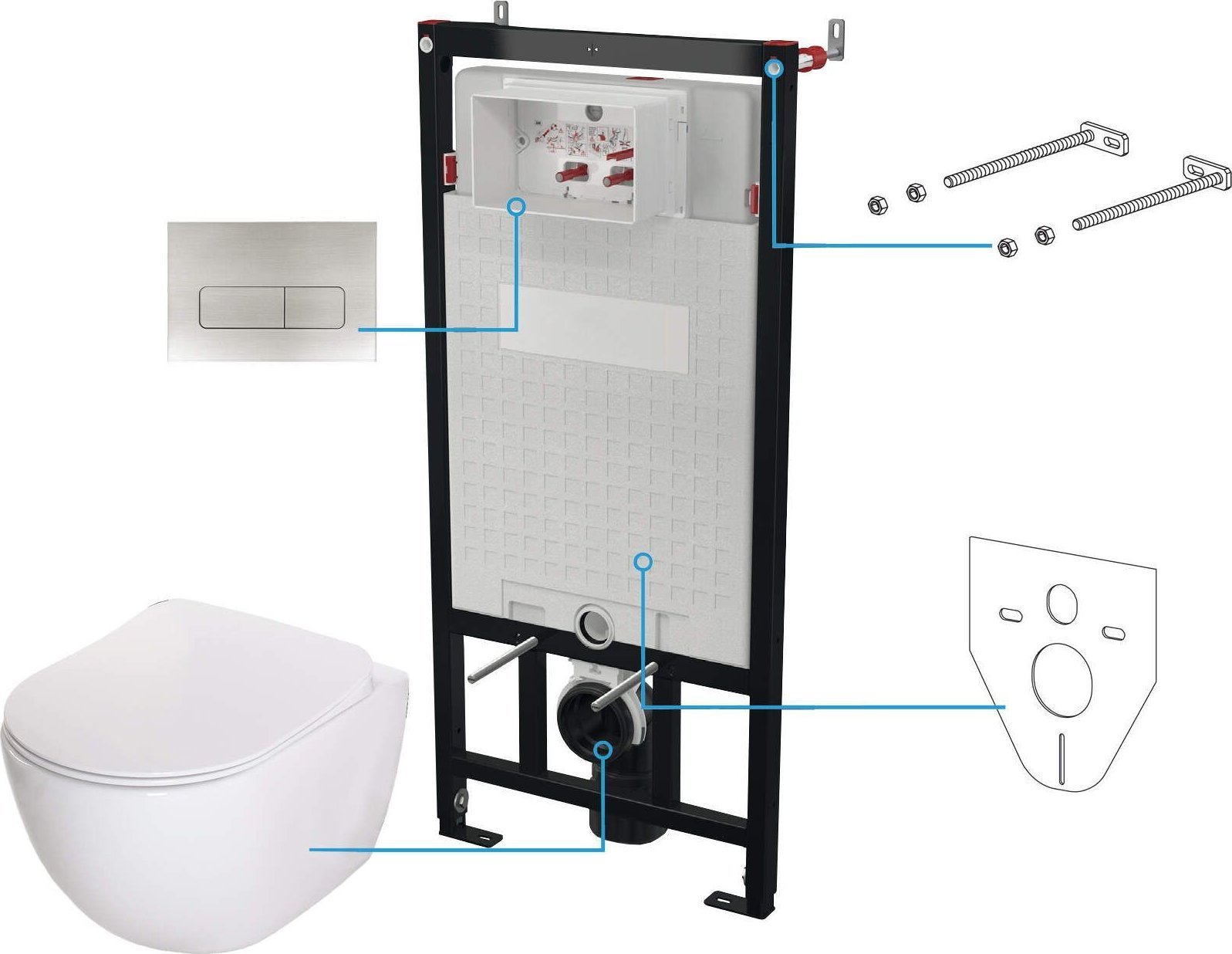 Deante Zestaw WC podtynkowy 6 w 1